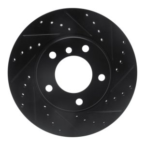 BMW 328i Brake Rotor (1) - Front Right - R1 Concepts - Drilled & Slotted - Black - `91-`06